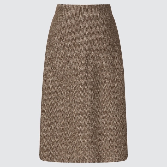 UNIQLO(ユニクロ)のUNIQLO ウール ブレンドナローミディスカート サイズ:67 ダークブラウン レディースのスカート(ひざ丈スカート)の商品写真