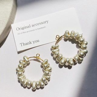 クラシカル マットシルバー×フープ☞ ハンドメイド ピアス イヤリング(ピアス)