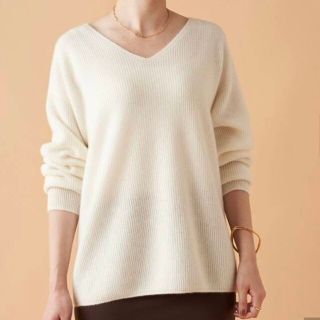 ラウンジドレス(Loungedress)のラウンジドレス⭐カシミア100%白ニット⭐送料込み(ニット/セーター)