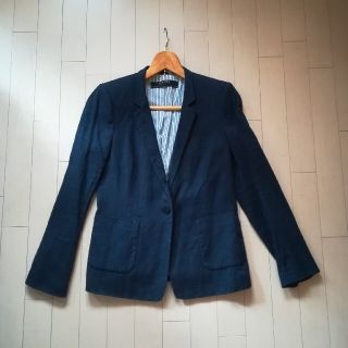 ザラ(ZARA)のZARA BASIC レディース　ジャケット　M　春夏物　紺　ザラ　ベーシック(テーラードジャケット)