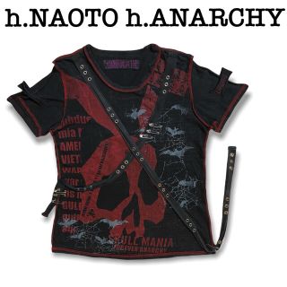 エイチナオト(h.naoto)のh.NAOTO h.ANARCHY 髑髏 兎 オフショルダー PUNK Tシャツ(Tシャツ(半袖/袖なし))