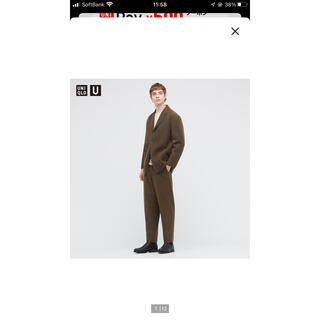 ユニクロ(UNIQLO)のウールブレンドテーラードジャケット　ウールブレンドワイドフィットパンツ(セットアップ)