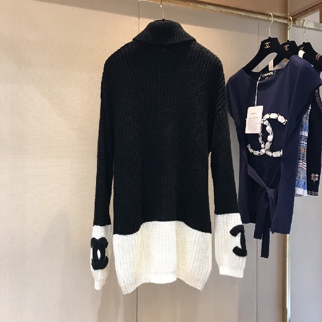 ニット セーター希少 美品 シャネル CHANEL セーター カシミア混 黒