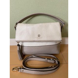 ケイトスペードニューヨーク(kate spade new york)の【期間限定大幅お値引き】kate spade ハンドバッグ アイボリー×ベージュ(ハンドバッグ)