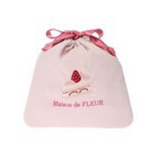 Maison de FLEUR(メゾンドフルール)のmaisondeFLEUR Pink Sweets Maniaショートケーキ巾着 レディースのファッション小物(ポーチ)の商品写真