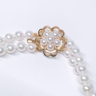 MIKIMOTO　ミキモト　真珠2連ネックレス　5-5.5mm未満　あこやパール