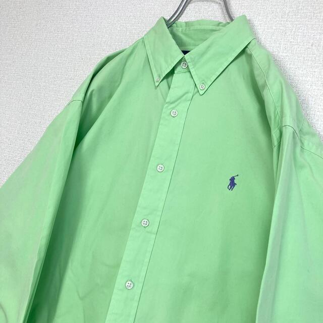 最安値挑戦】 RALPH LAUREN シャツ 刺繍 ポニー 緑 ラルフローレン 