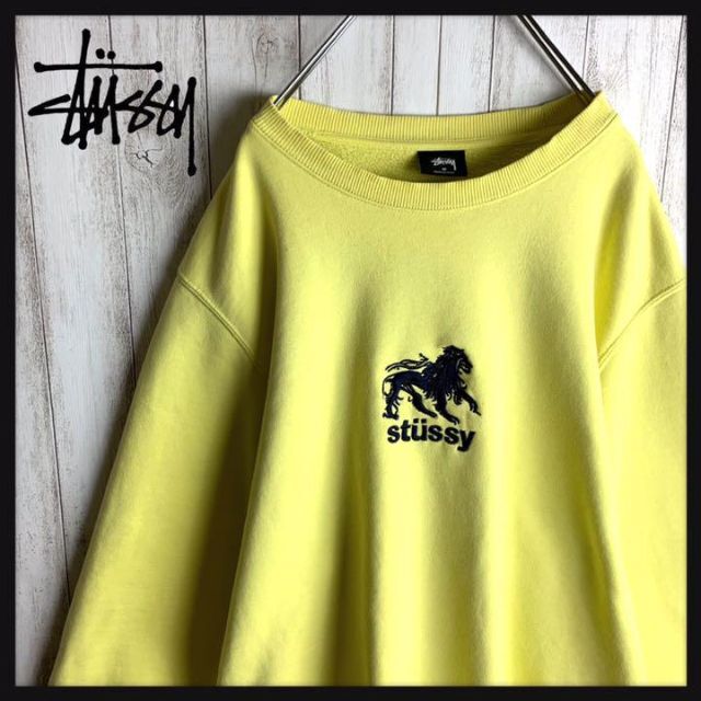 STUSSY】古着 スウェット 刺繍アーチロゴ 希少カラー 人気デザイン裏起毛-