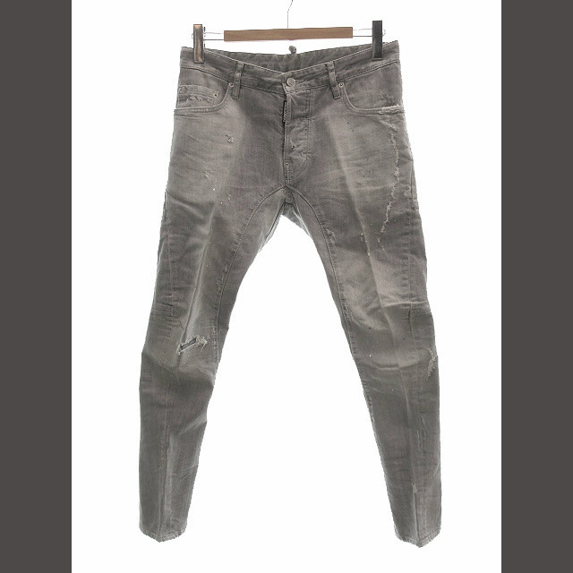 ディースクエアード DSQUARED2 ダメージ加工 デニムパンツ 46 グレー-