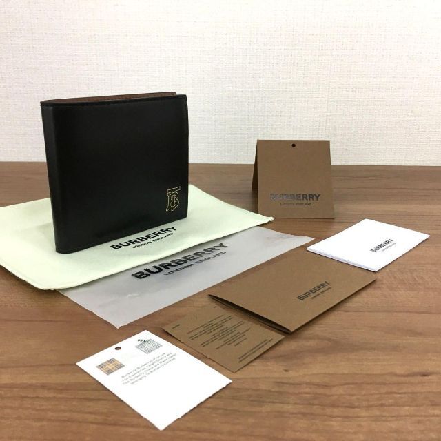 未使用品 BURBERRY 二つ折り札入れ ブラック 321 定番 18400円 www