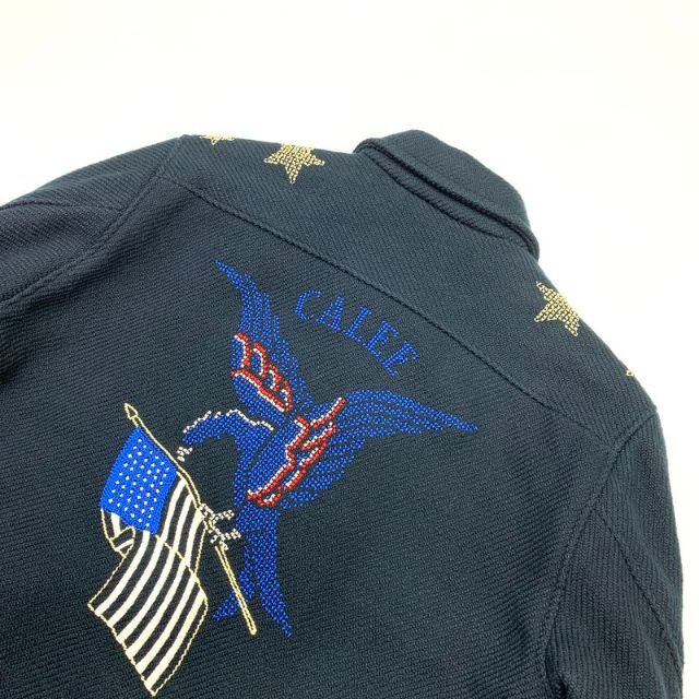 CALEE(キャリー)の状態良好 CALEE COTTON SOUVENIR JACKET L 紺 メンズのジャケット/アウター(ブルゾン)の商品写真