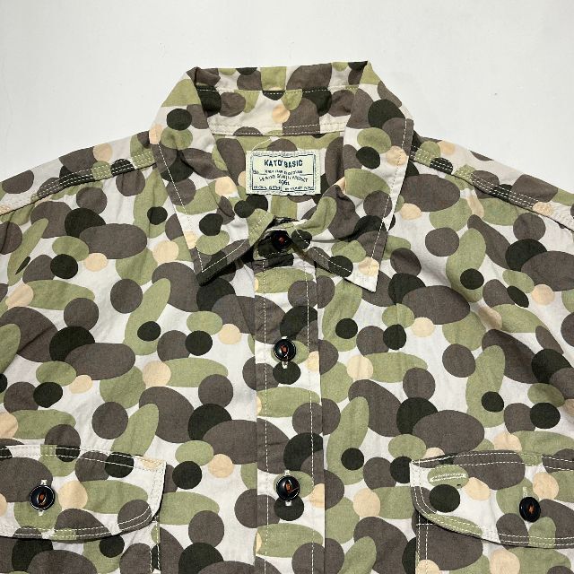 KATO`(カトー)のKATO` 水玉 カモフラ 半袖 ワークシャツ メンズのトップス(シャツ)の商品写真