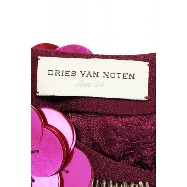 DRIES VAN NOTEN(ドリスヴァンノッテン)のドリスヴァンノッテン ビジュースパンコール装飾カットソー 34 レディースのトップス(カットソー(長袖/七分))の商品写真