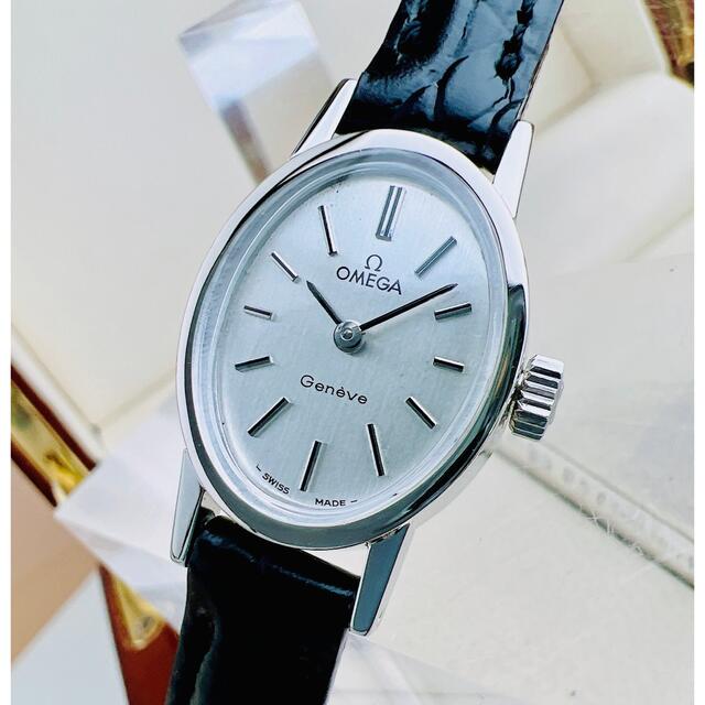 【福袋セール】 - OMEGA 美品 Omega レディース 手巻き シルバー オーバル ジュネーブ オメガ 腕時計