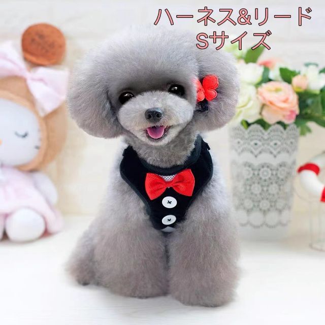 S ハーネス リード セット 猫 犬 調節可能 メッシュ ペット用品