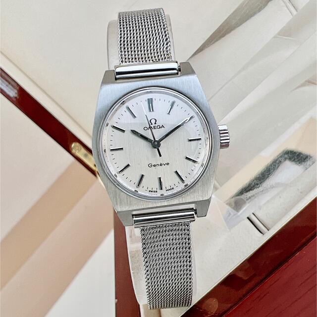 OMEGA - 美品 オメガ ジュネーブ スクエア シルバー 手巻き レディース ...