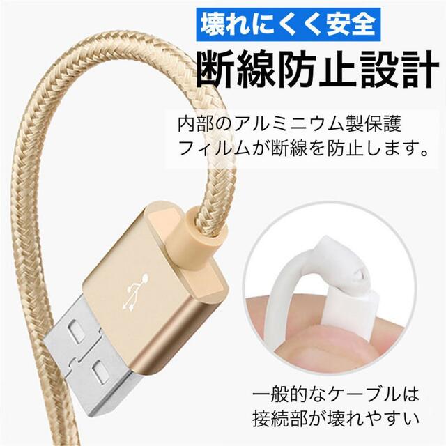 iPhone(アイフォーン)のiPhone充電コード　充電器ケーブル　ライトニングケーブル　1m 1本 スマホ/家電/カメラのスマートフォン/携帯電話(バッテリー/充電器)の商品写真