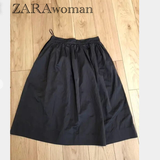 ザラ(ZARA)の美品　ZARAWOMAN ミモレ丈　フレアスカート(ひざ丈スカート)