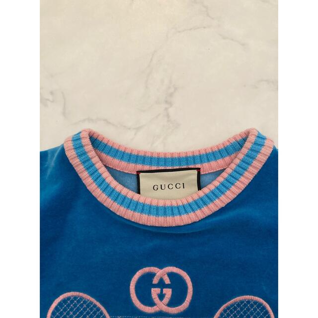 GUCCI テニス刺繍 ベロアスウェット トレーナー XS
