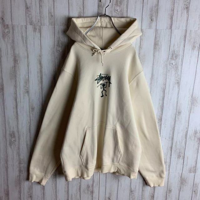 90s OLD STUSSY センターロゴパーカー ベージュ