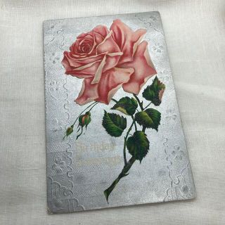 アンティーク ポストカード ピンクの薔薇 C506(その他)