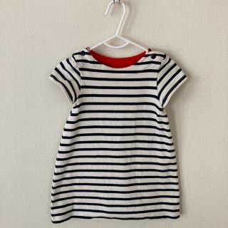 プチバトー(PETIT BATEAU)のプチバトー＊ボーダーワンピース＊24m＊86㎝(ワンピース)