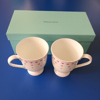 ティファニー(Tiffany & Co.)のTIFFANY ティファニー　ピンク　ハート　マグ　ペア マグカップ(グラス/カップ)