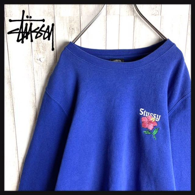 stussy スウェット　ワンポイント　刺繍