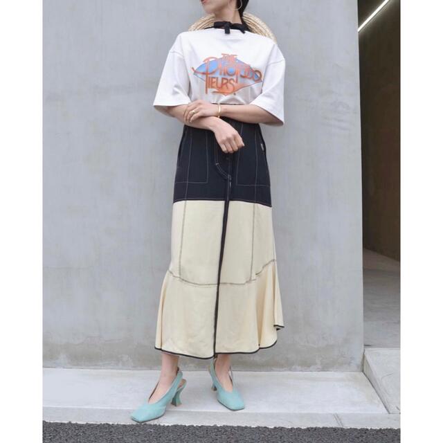 mame(マメ)のPHOTOCOPIEU Bicolor skirt IRI 38 レディースのスカート(ロングスカート)の商品写真