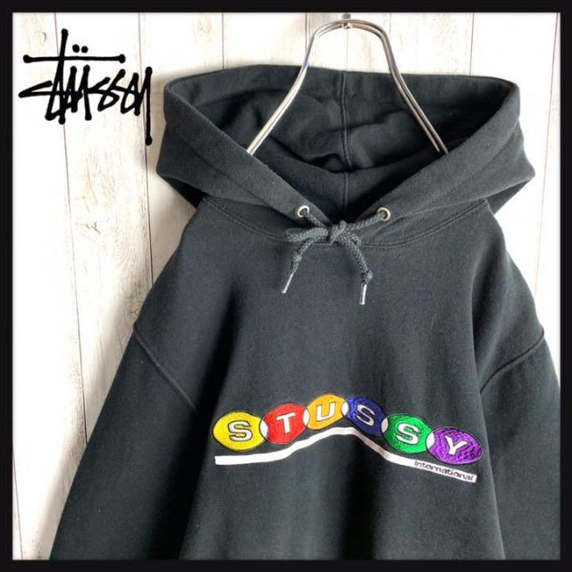 STUSSY - 【希少デザイン】ステューシー☆センター刺繍 パーカー 入手困難 ビリヤード レアの通販 by 古着屋chay's shop