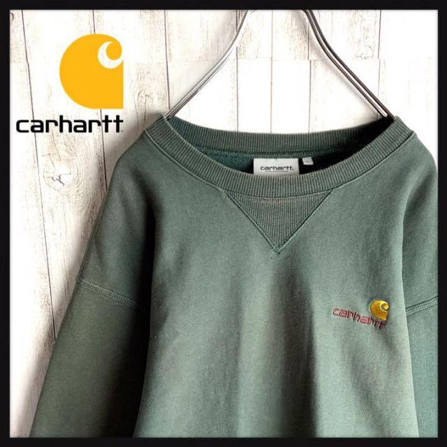 【人気デザイン】Carhartt WIP ワンポイントロゴ刺繍 スウェット M