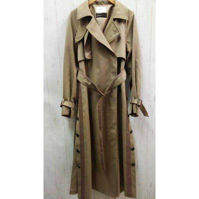 AMERI アメリ MINIMAL FLARE LONG TRENCH COAT
