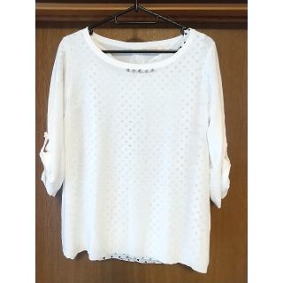 レッセパッセ(LAISSE PASSE)のレッセパッセ★  whiteニット&ドットブラウスアンサンブル★(シャツ/ブラウス(長袖/七分))