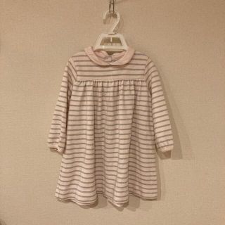 プチバトー(PETIT BATEAU)のプチバトー＊ラメボーダーワンピース＊24m＊86㎝(ワンピース)