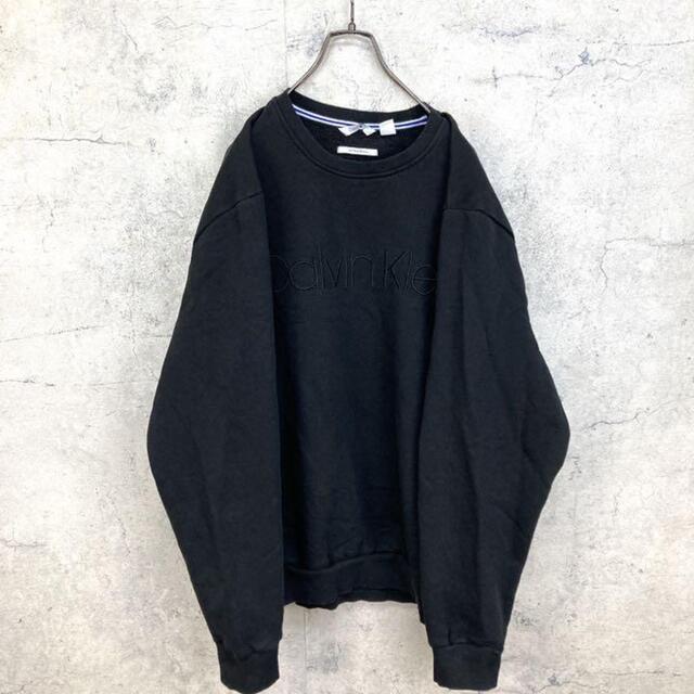 Calvin Klein(カルバンクライン)の希少 90s カルバンクライン スウェット 刺繍ロゴ ビッグシルエット 美品. メンズのトップス(スウェット)の商品写真