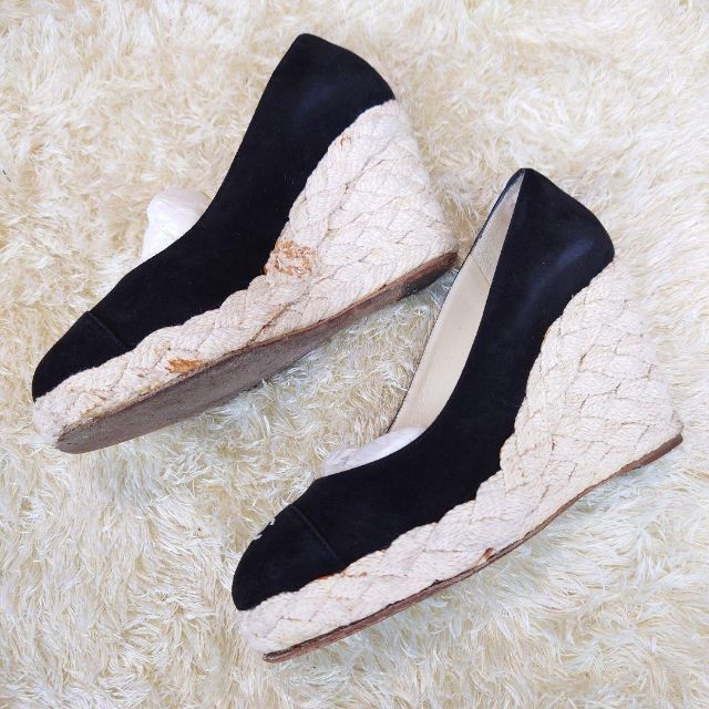 CHANEL ウェッジソール パンプス ココマーク スエード 厚底 G26939 特選/公式 シャネル CHANEL スニーカー ウェッジソール ヒール スニーカー