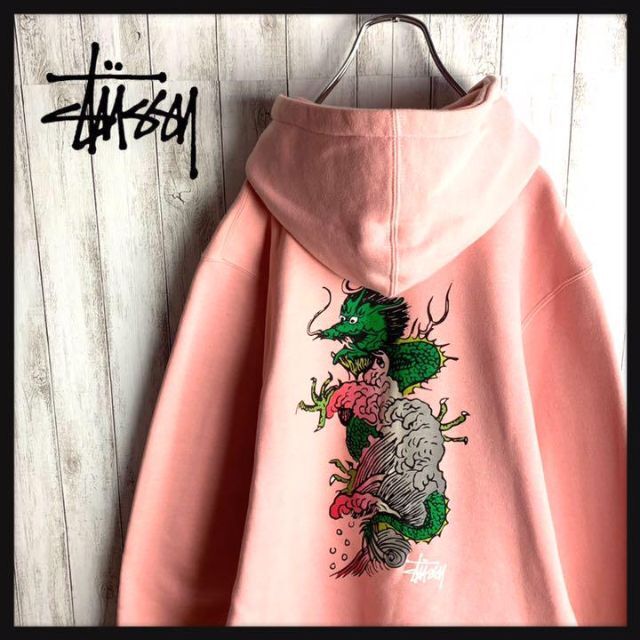 STUSSY　ピンクパーカー　XXLサイズ