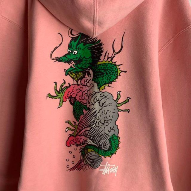 入手困難90sレア　ステューシー　STUSSY  ドラゴン龍　プリントトレーナー