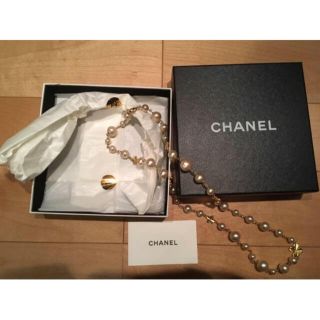 シャネル(CHANEL)のCHANEL パールネックレス　ロングネックレス　クローバー　ゴールド(ネックレス)