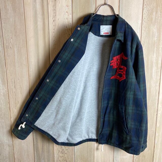 希少デザイン】シュプリーム☆刺繍ロゴ入りチェックジャケット 即完売