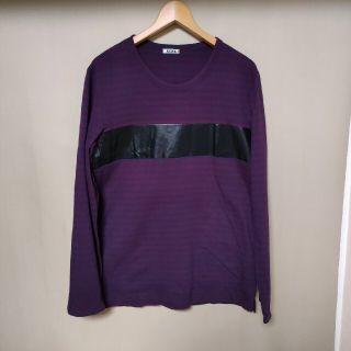 アクネ(ACNE)のACNE（アクネ）メンズ レザー切替 ボーダーカットソー(Tシャツ/カットソー(七分/長袖))