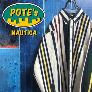 ノーティカ(NAUTICA)の【ノーティカ】USA製ポケット刺繍ロゴマルチストライプシャツ 90s(シャツ)