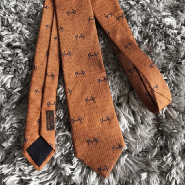 エルメス HERMES ネクタイ 最高級 オレンジ H 正規店購入 - ネクタイ