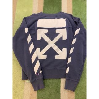くすみ水色 【限定】OFF-WHITE × champion スウェット ネイビー