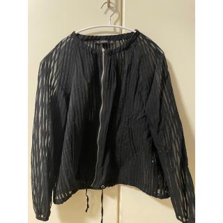 ザラ(ZARA)のZARA シースルー　ストライプジャケット(ナイロンジャケット)