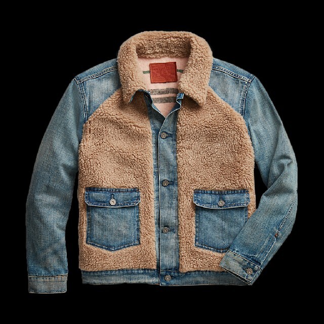 RRL(ダブルアールエル)のダブルアールエル RRL グリズリージャケット フリース デニムジャケット XS メンズのジャケット/アウター(Gジャン/デニムジャケット)の商品写真