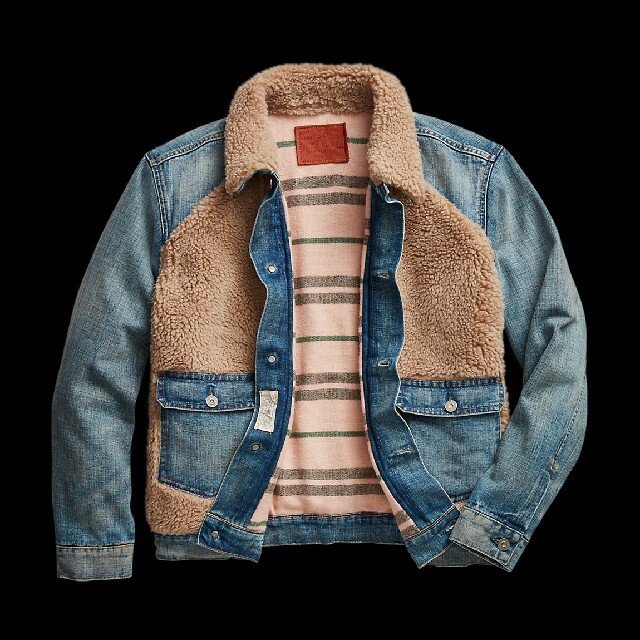 RRL(ダブルアールエル)のダブルアールエル RRL グリズリージャケット フリース デニムジャケット XS メンズのジャケット/アウター(Gジャン/デニムジャケット)の商品写真