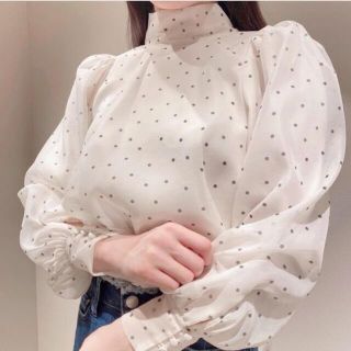 オーガンシースルーブラウス ドット