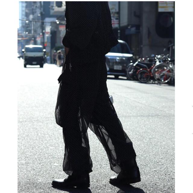 JOHN LAWRENCE SULLIVAN(ジョンローレンスサリバン)のMASU SEE THROUGH OVER PANTS (DOT BLACK) メンズのパンツ(ワークパンツ/カーゴパンツ)の商品写真