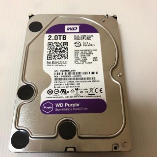 中古 WD Purple WD20PURX 2TB HDD(PCパーツ)